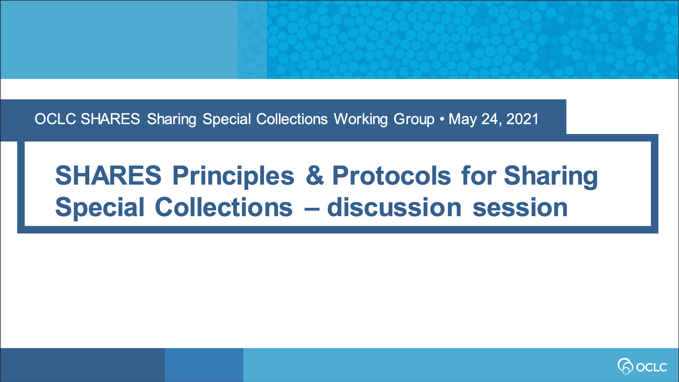 SHARES Sharing Special Collections draft principles and protocols