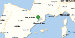 Map showing location of Institut Cartogràfic i Geològic de Catalunya