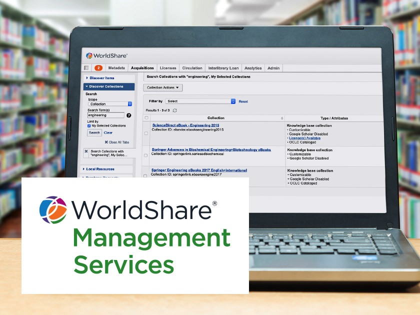 Abbildung: E-Medienverwaltung in WMS auf einem Bibliothekslaptop